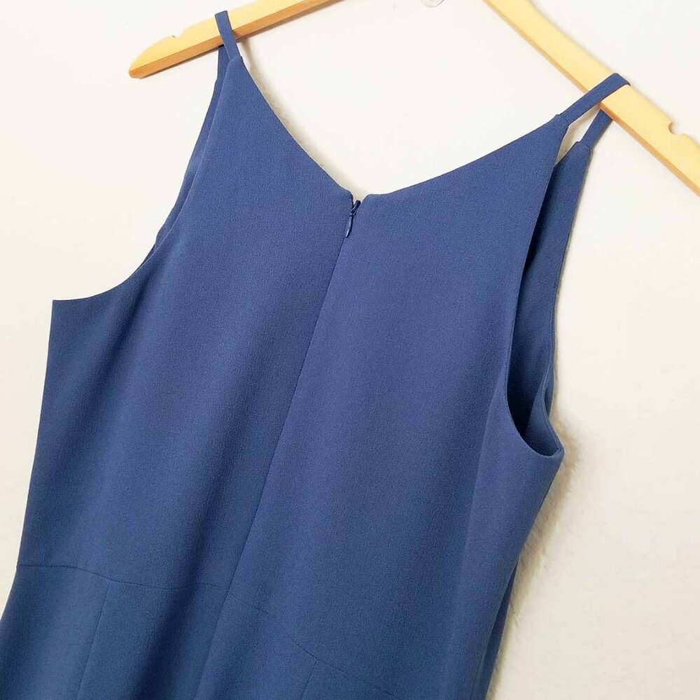 NEW Dress the Population Women's L Emily Midi Dress Graphite Blue Fit Flared NWT - Picture 8 of 11